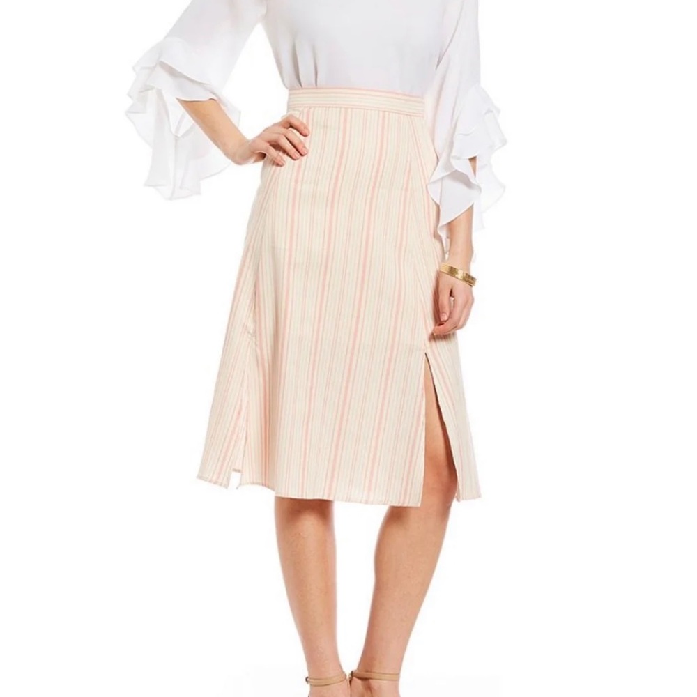 Cremieux Aline skirt -ivory/flamingo